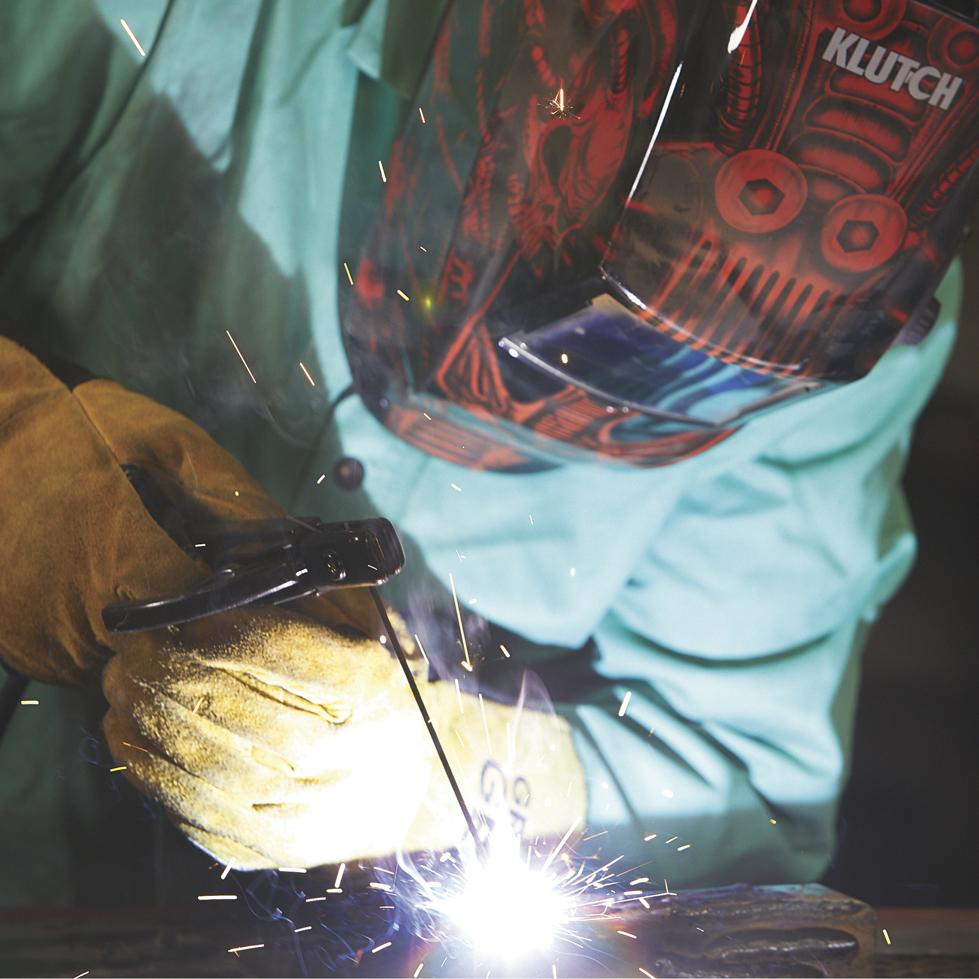 Man Welding with a Klutch Welder